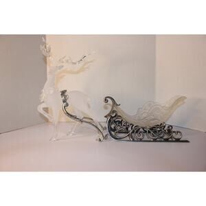 GRANDEUR NOEL GLASS SLEIGH REINDEER FIGURINE 2002 (0)